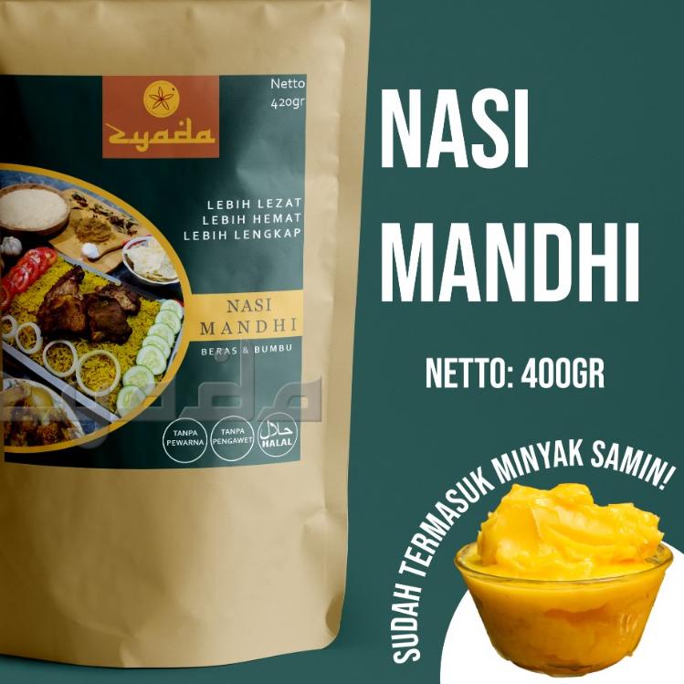 

☝ Nasi Mandhi Instan Zyada 400gr (4-5 Porsi) Beras Bumbu Mandhi Minyak Samin ♞