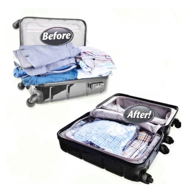 POMPA VACUUM ELEKTRIK PLASTIK STORAGE BAG PAKAIAN BANTAL SPREI SELIMUT UNTUK LAUNDRY UNTUK MUDIK SANTAI GAK RIBET