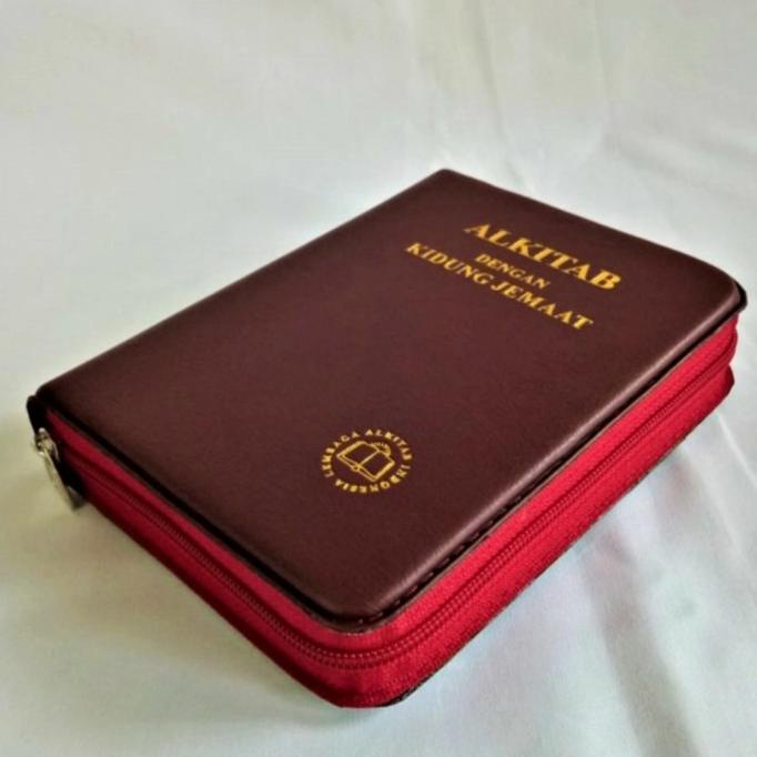 Baru Alkitab Dan Kidung Jemaat Ukuran Sedang Imitasi Kulit Resleting