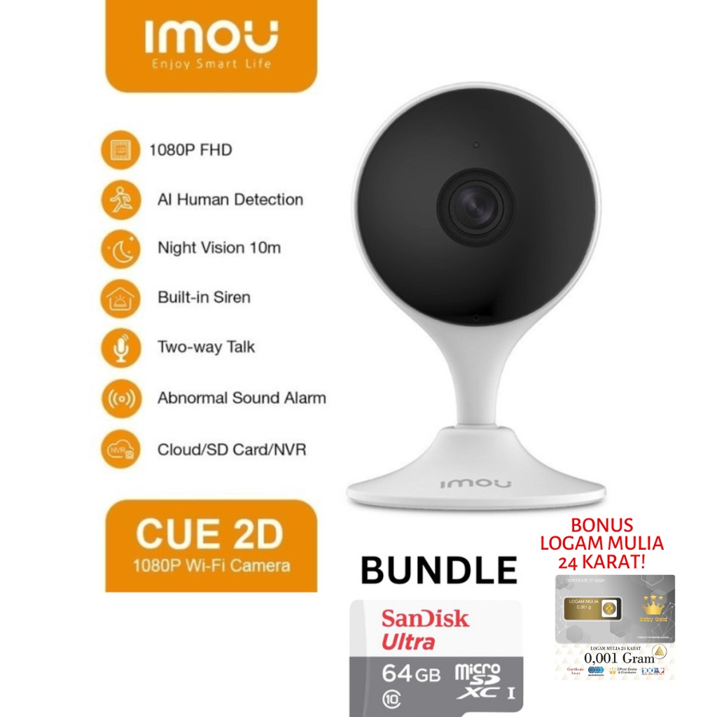 Imou Cue 2d 1080P Full HD IP Wifi Camera - Imou Cue 2d