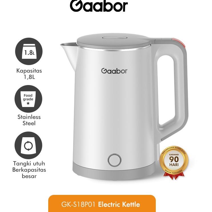 ✼ Gaabor Electric Kettle Teko Listrik Pemanas Air 1.8 L /GK-S18P01 ➼
