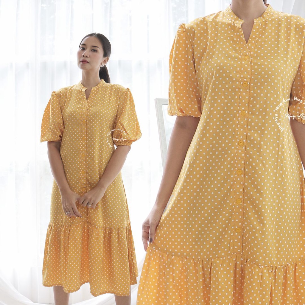 MAMAHAMILBUTIK Baju hamil menyusui Korea AUDREY DRESS- DRO 1024