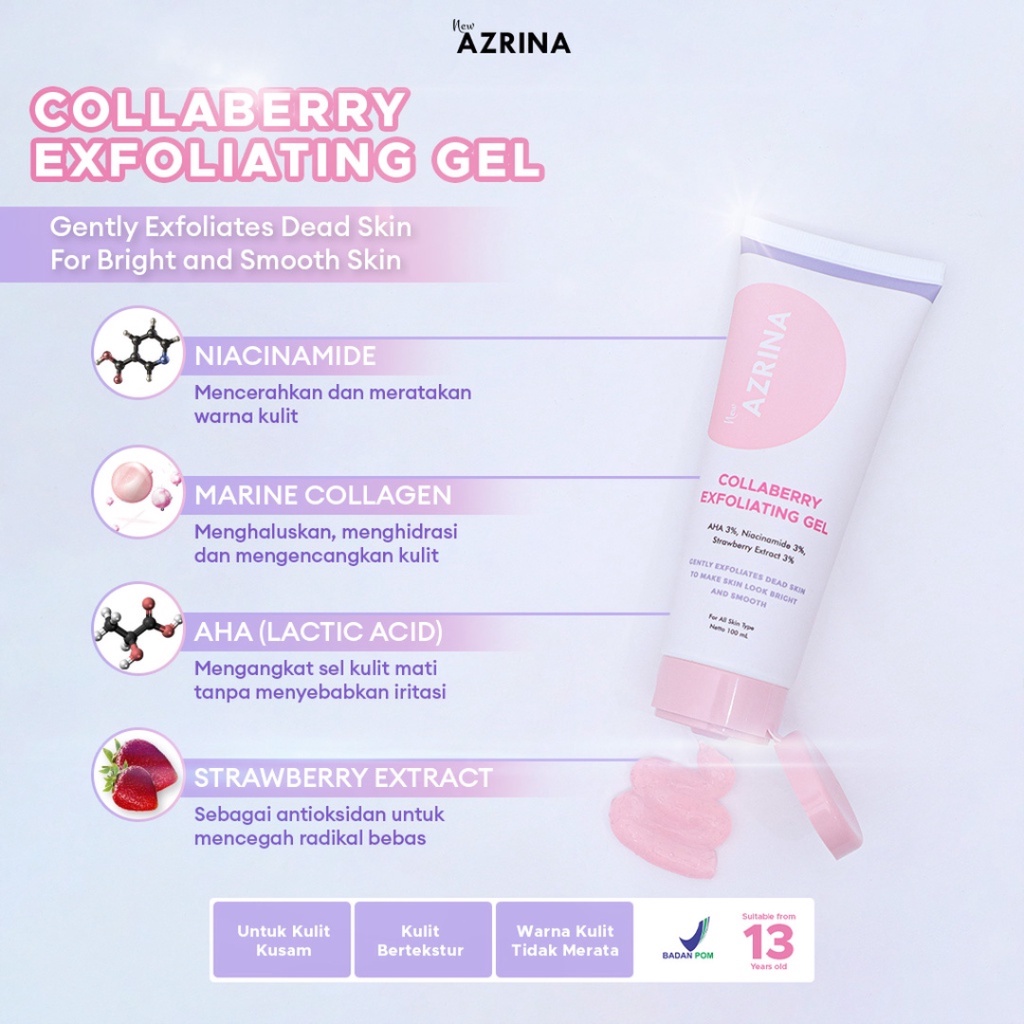 [ FREE GIFT ] Azrina Collaberry Body Exfoliating Gel - Peeling Gel Ekspoliasi