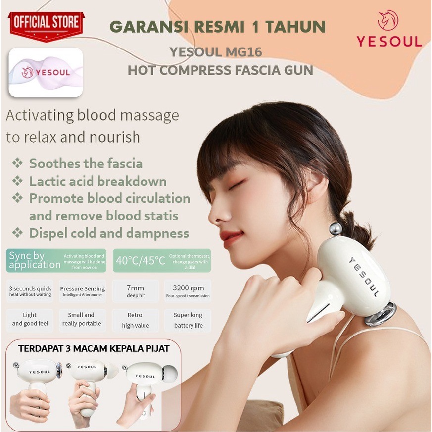 Yesoul Massage Gun MG16 Hot Compress Fascia Gun - Garansi Resmi