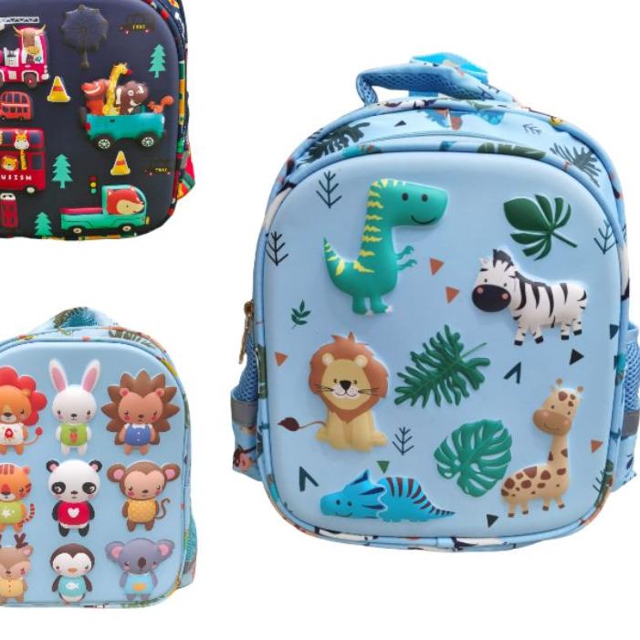 ◌ tas anak TK timbul motif animal import HSD ♠