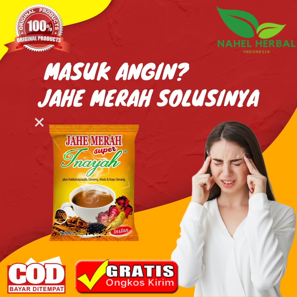 Jahe Merah Super Bubuk Saset Extra Jinten Hitam Ginseng Madu Kayu Secang Propolis - Vitamin Suplemen