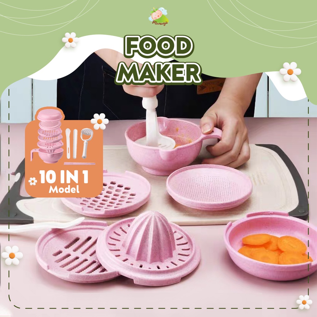 MOMOGII Food Masher Grinder Bowl Mangkok Penghalus Pelumat Pembuat Makanan MPASI Bayi Food Maker Grinding BPA FREE