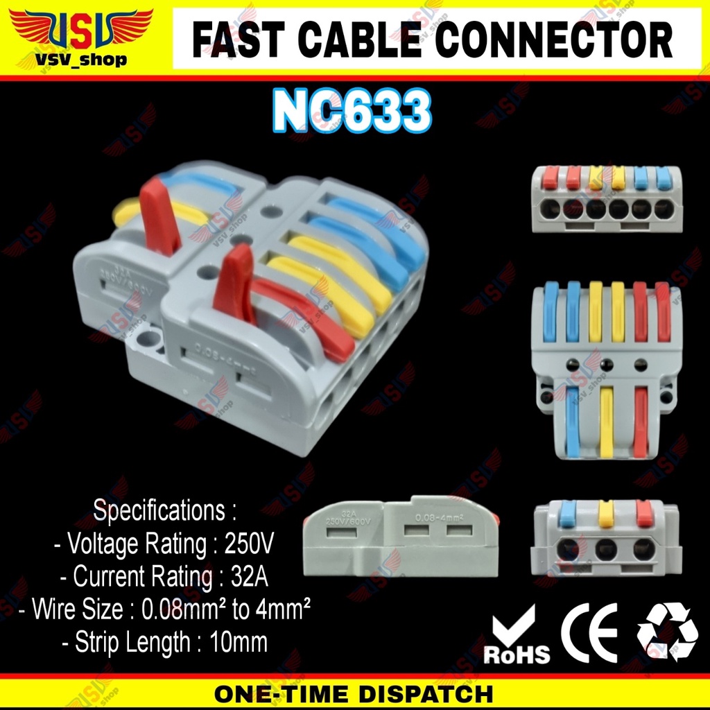 Terminal Konektor Kabel Sambung Cabang Quick Cable Connector 3to6