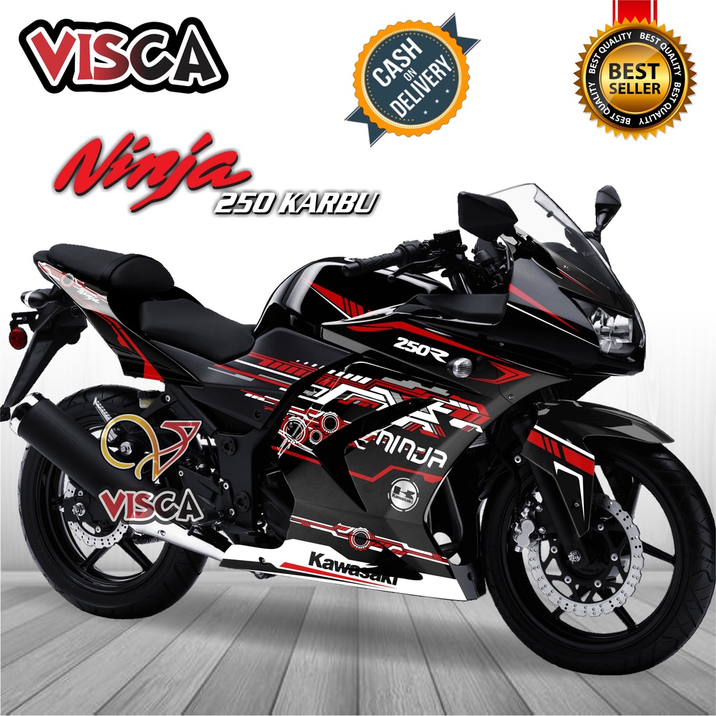 Decal Ninja 250 Karbu Full Body Stiker Ninja 250 Karbu Full Body Striping Ninja 250 Karbu Variasi Hi