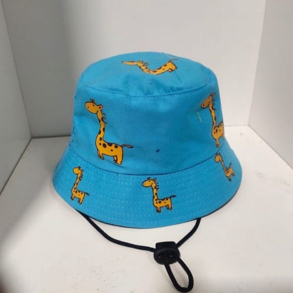 Bucket Hat Anak Tali Karakter Jerapah Usia 1 - 8 Tahun Unisex Bisa bayar di tempat