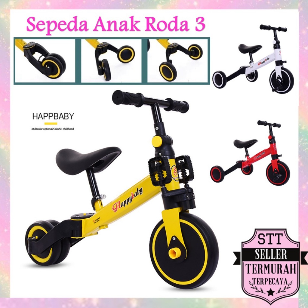 Jual STT Sepeda Anak Roda 3 Balance Bike Ride 2 IN 1 Mainan Sepeda