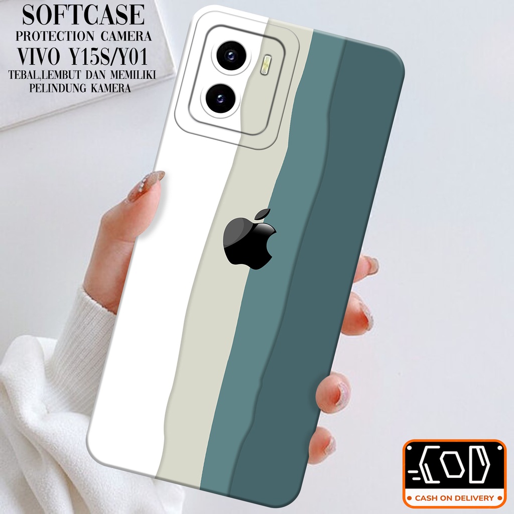 Case Hp Vivo Y15S/Y01 Terbaru- Soft Macaron Pro Camera - Softcase Vivo Y15S/Y01 Terbaru - Casing Viv