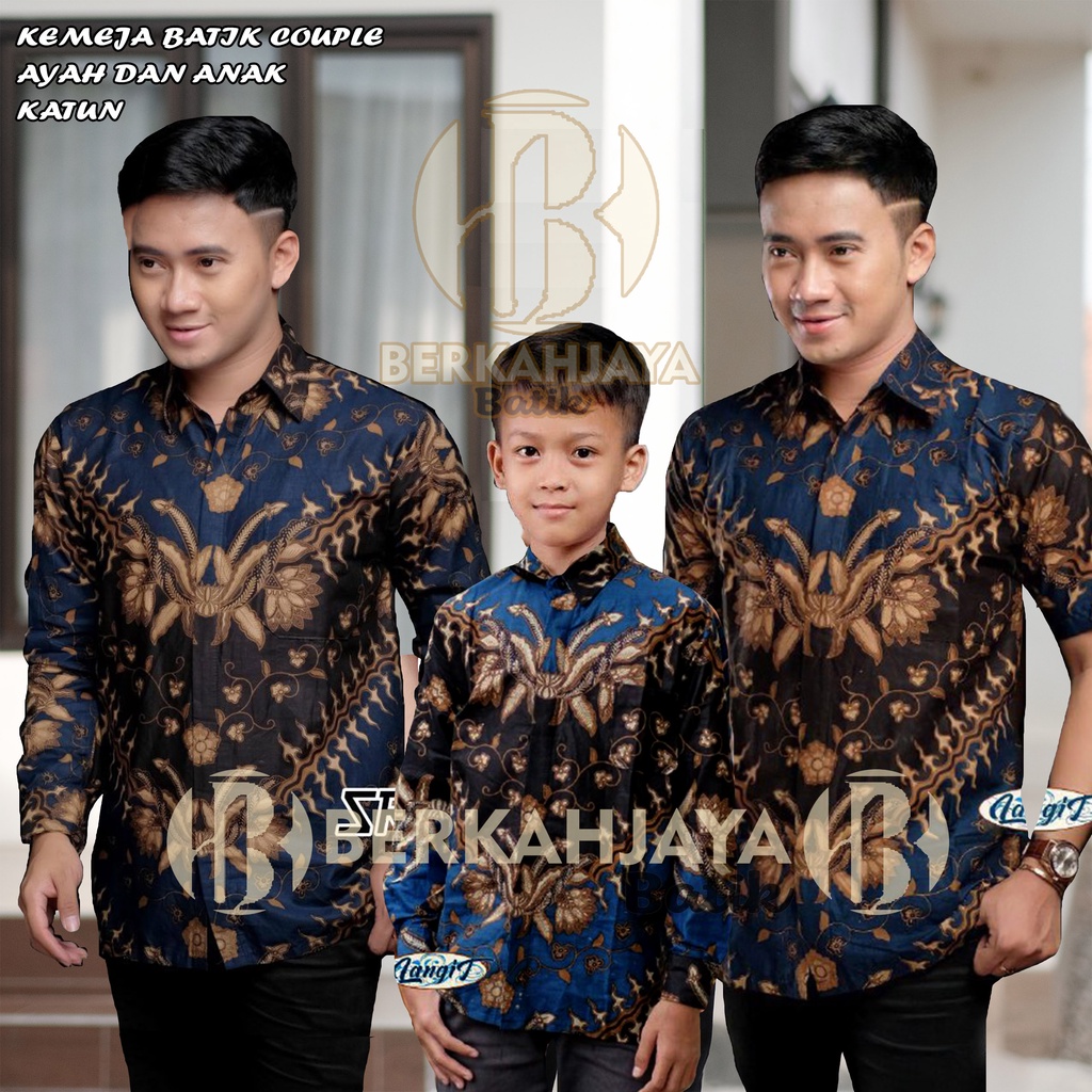 0TERBARU Couple Sweet Batik Couple Ayah Dan Anak Laki Laki Modern/kemeja batik pria lengan panjang/Batik pria lengan panjang/Batik pria Lengan pendek