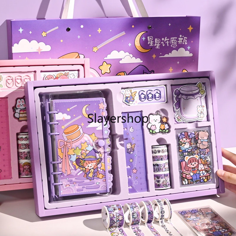 

RB CODStiker Lucu 1 Set Box Tema Kartun Stiker Label untuk Buku Pegangan Diary Dekorasi DIY Stiker