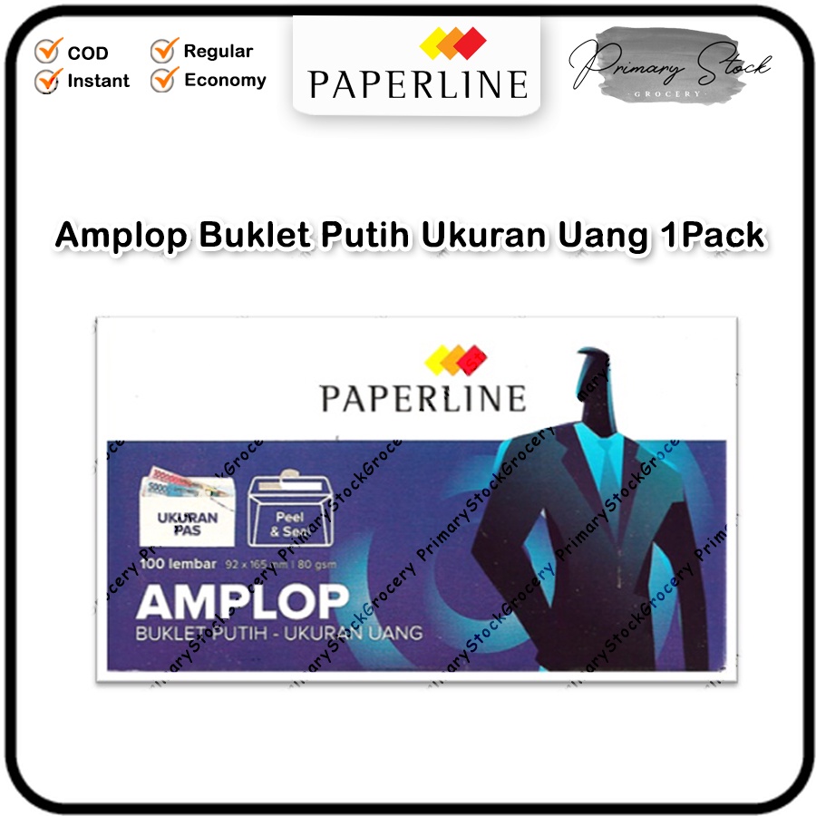

Amplop Uang Panjang Lebaran Polos Paperline Putih 1 Box Papperline 100 pcs