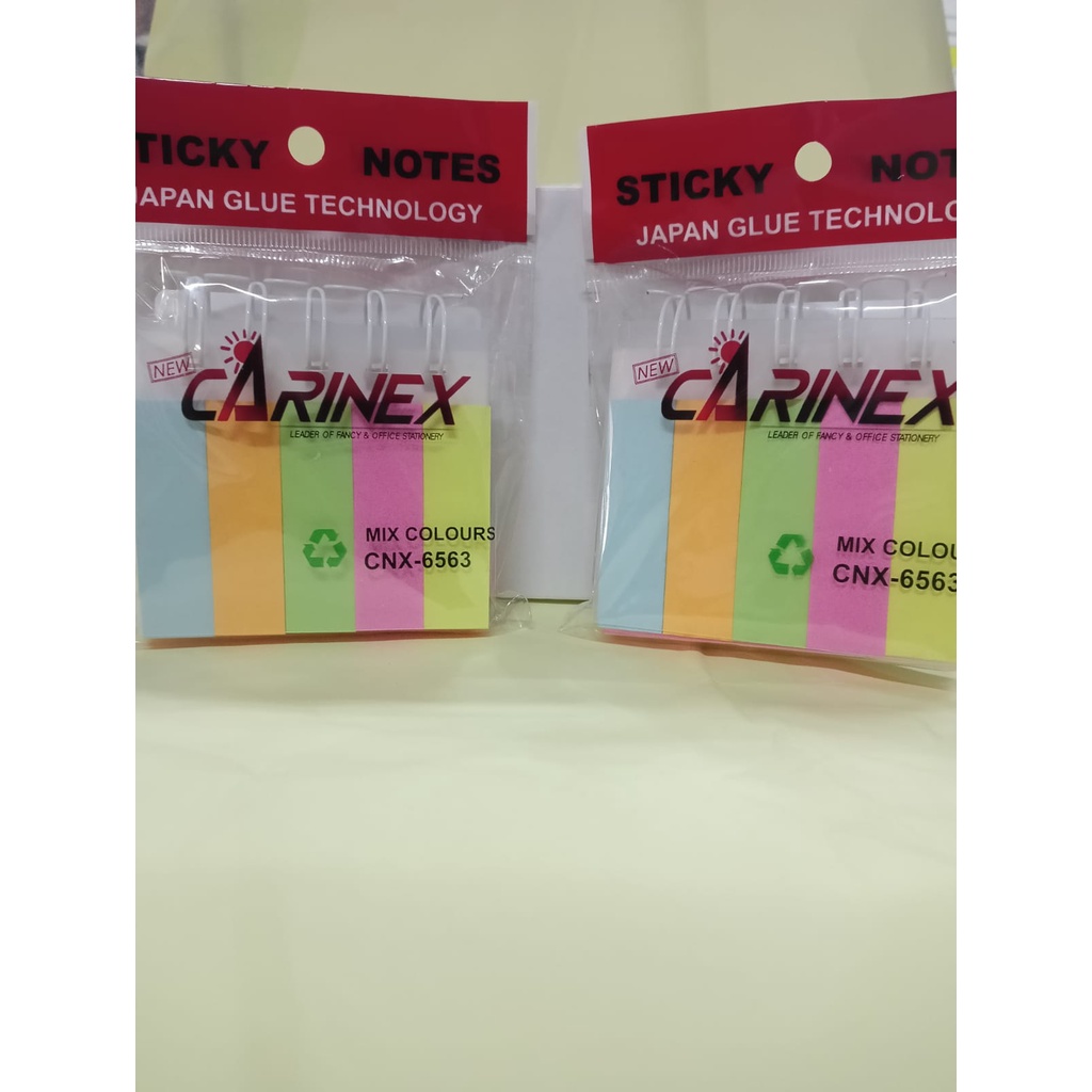 

Stick Note Notes Tempelan Penanda Memo Merk Carinex 6563 Warna Pelangi Campur Ring