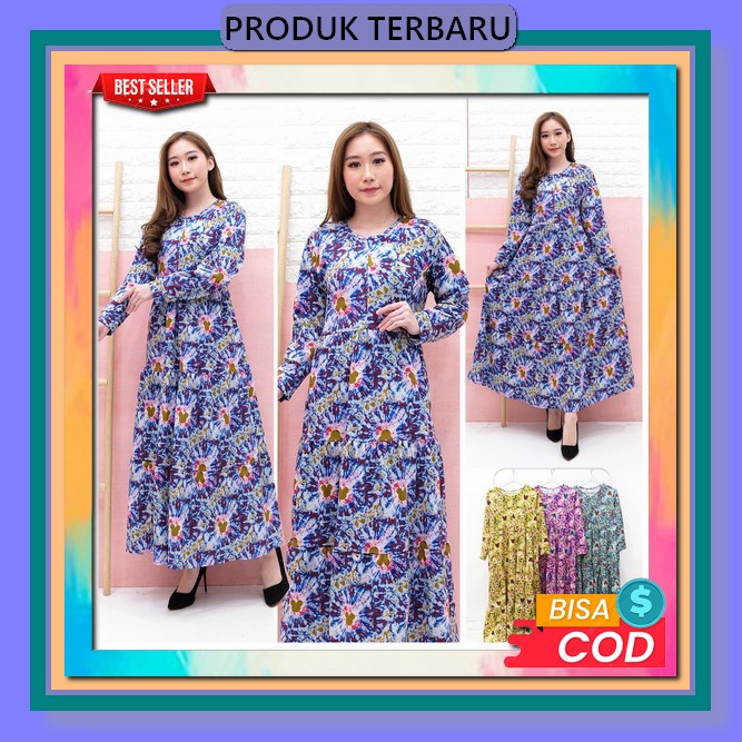 Model Baju Gamis Kombinasi Dua Warna Polos Wanita Remaja Muslim Terbaru Bahan Premium Kekinian 2021 