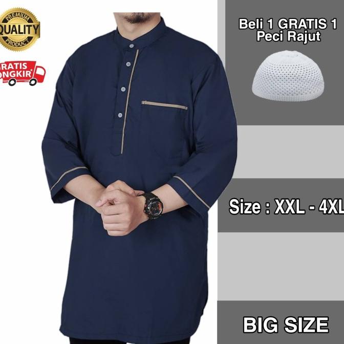 BAYAR DITEMPAT BIG SIZE Baju Koko Pakistan / Kurta Lengan 3/4 Gamis Pria XXL QAP 74 /BAJU KOKO PRIA/