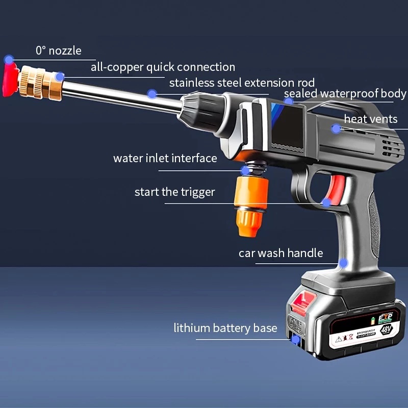 IRONHOOF Alat Steam Cuci Motor Mobil Alat Semprot Alat Pencuci Motor Cordless Jet Cleaner Dengan Baterai 24 Volt