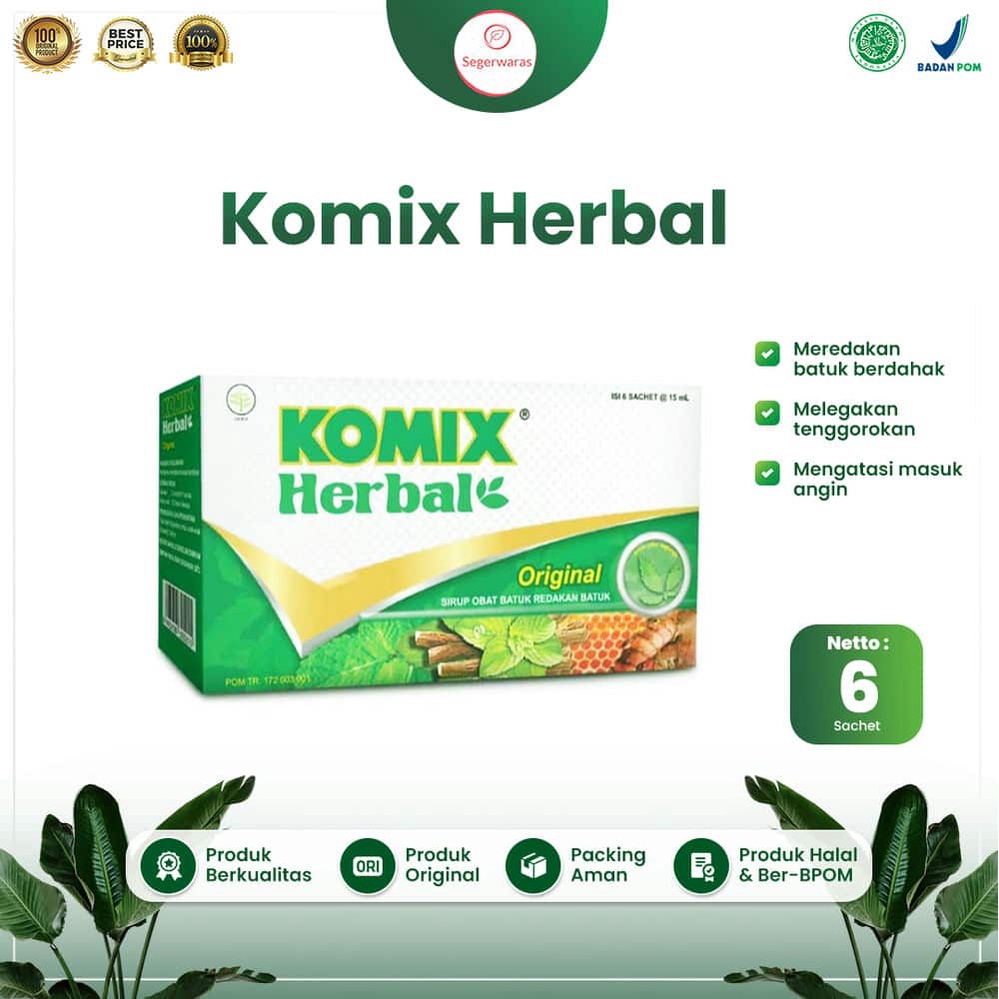 Obat Batuk Komix Herbal isi 6 sachet- Obat Batuk Berdahak Paling Ampuh