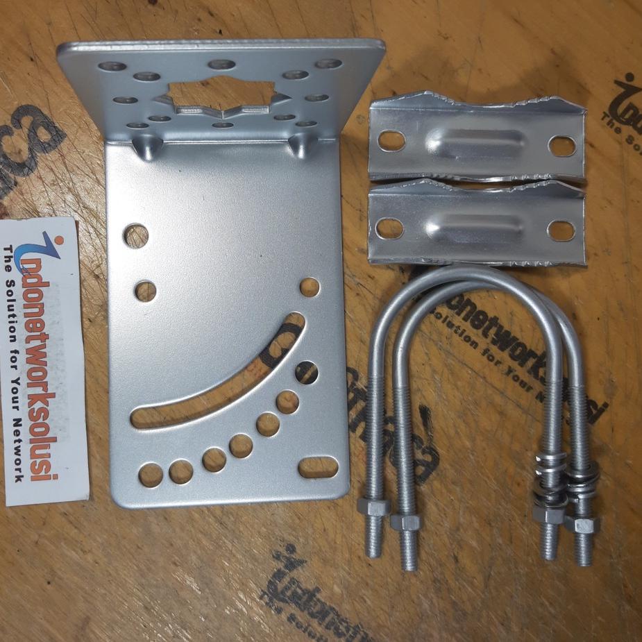 ☻ Bracket breket dan L clamp klem dudukan tiang antena GRID Yagi Omni TV Radio HIGH GRADE ☪