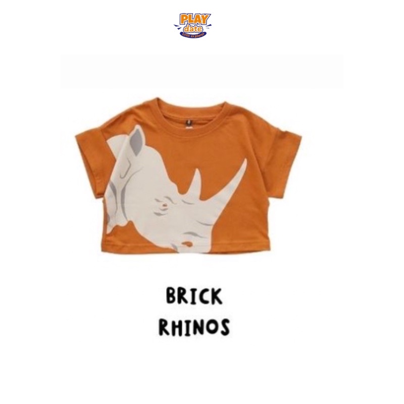 Playdate Animal Korean Oversize Tee Baju Kaos Anak Laki Laki Perempuan Unisex Atasan Lengan Pendek Kids 1 sd 5 Tahun Katun