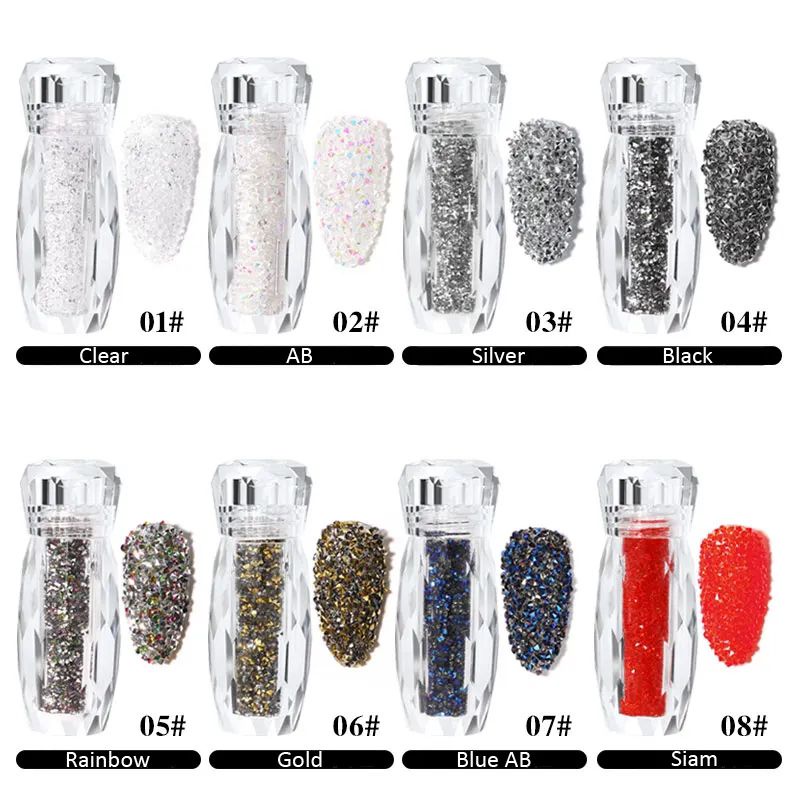 Tube Micro Drill Crystal Pixie Premium / Crystal Back Pointed Micro Dekorasi Nail Art Hiasan Kuku Gaya Jepang