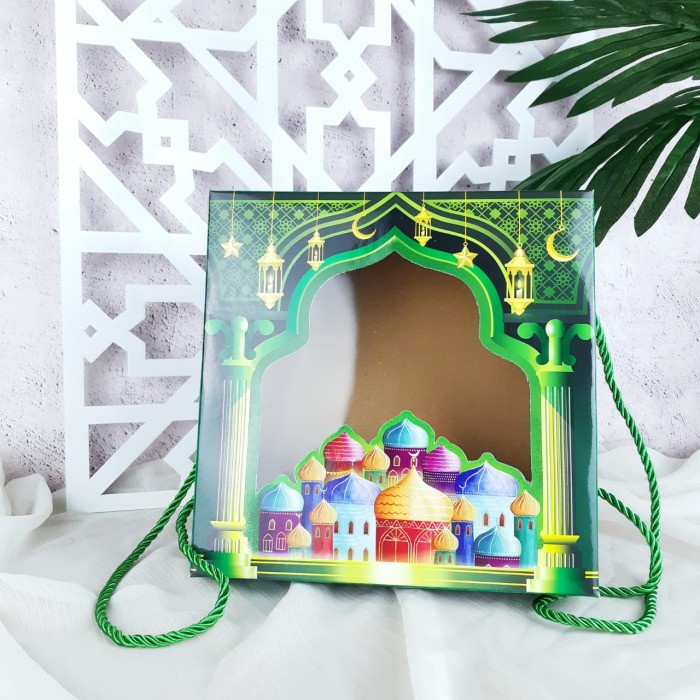 

Cake Box Brownies Lebaran 20 X 20 Green Hampers Packaging Idul Fitri 010