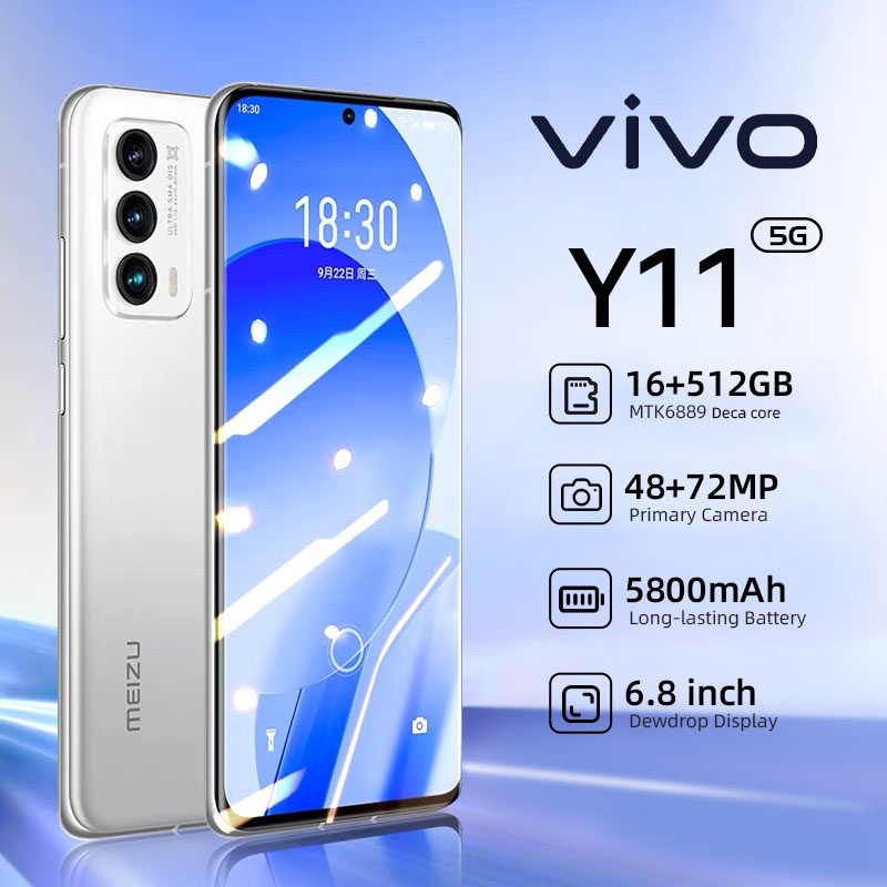 Smartphone VIV0 Y11 full screen HD 6.8 inch Ram Besar 256GB 128GB 512GB harga hp murah asli phone android 4g 5g termurah 2022 terbaru 50MP HD KAMERA handphone baru promo cuci gudang cod dibawah 1 juta berkualitas original ponsel