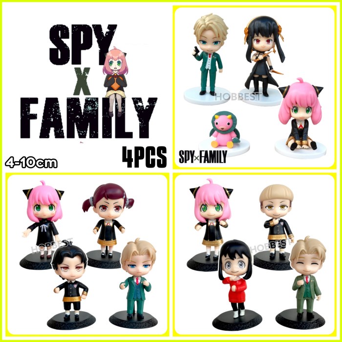 Figure Action Figure Spy X Family Isi 4 Pcs Miniatur Topper Kue Pajangan Anya