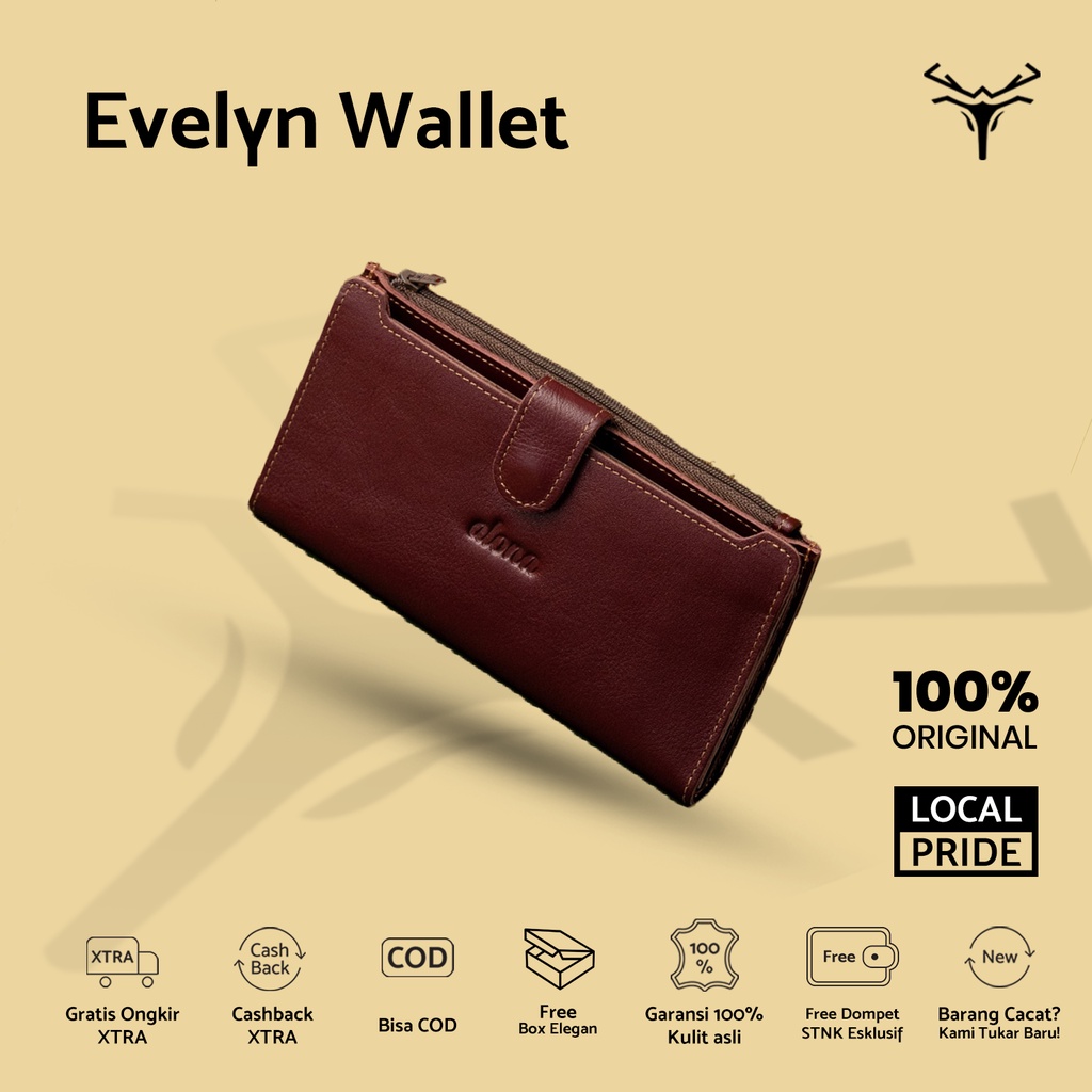 Dompet Kulit | Evelyn Wallet | Evelyn | Leather Bag | Leather Wallet | Dompet Cewek |  Dompet Wanita