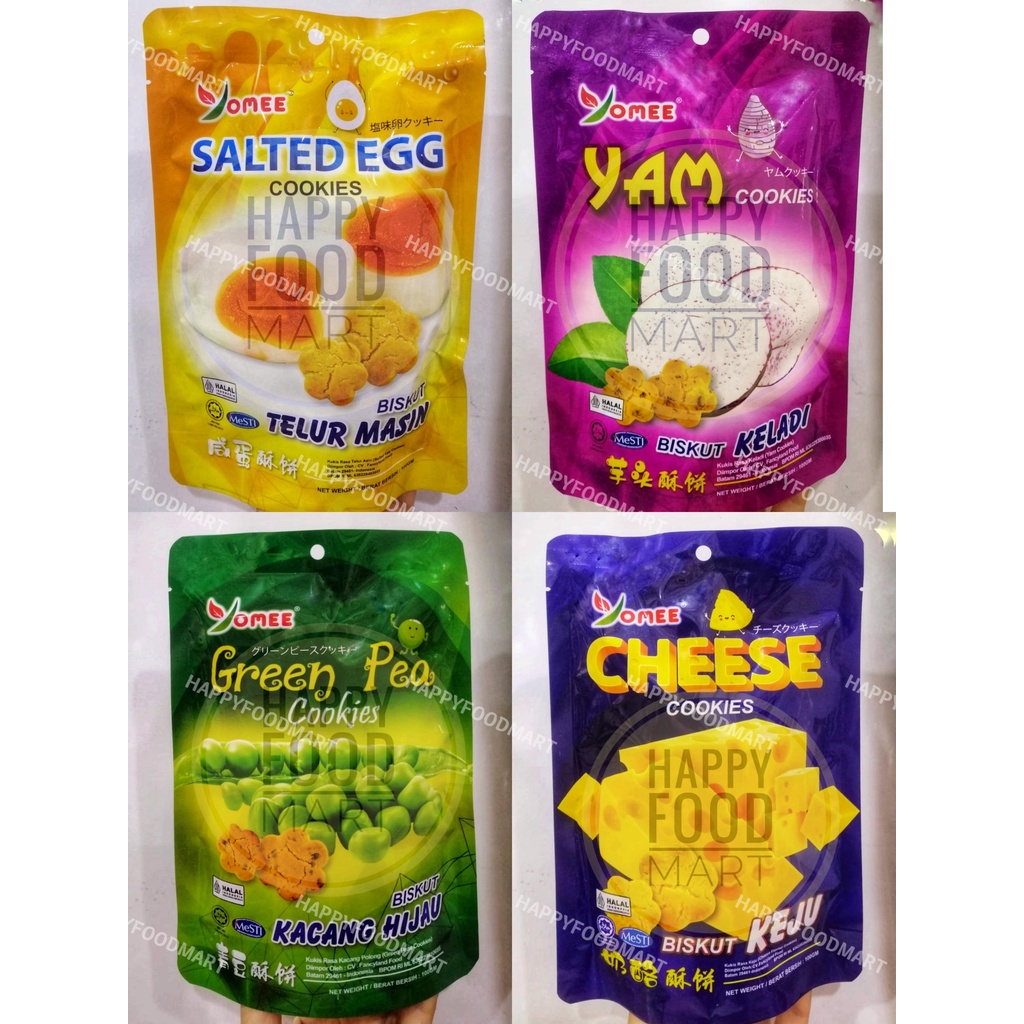 

[HALAL] YOMEE COOKIES 100 GRAM/SALTED EGG/YAM/GREEN PEA/CHEESE/TELUR ASIN/BISKUIT KELADI IMPORT/KACANG HIJAU/KEJU