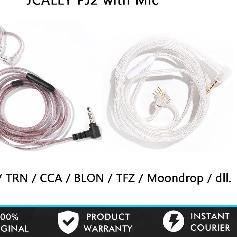✥ Kabel KZ Jcally PJ2 Silver Cable with Mic Kabel KZ CCA ZS3 ZS5 ZSA ZSN PRO ZST ZSX ZS10 PRO ZST PR