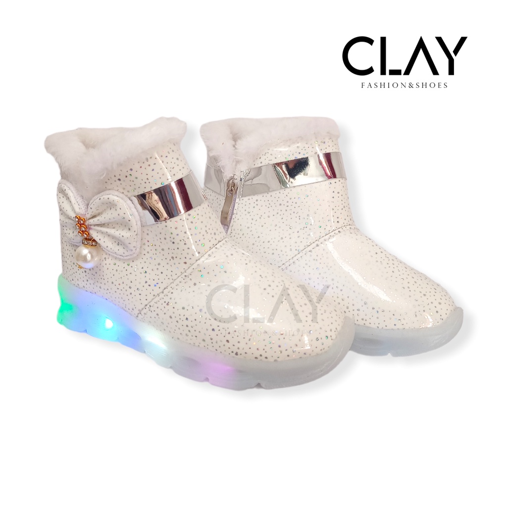 Sepatu Anak Boots Lampu LED Perempuan Variasi Pita Terbaru