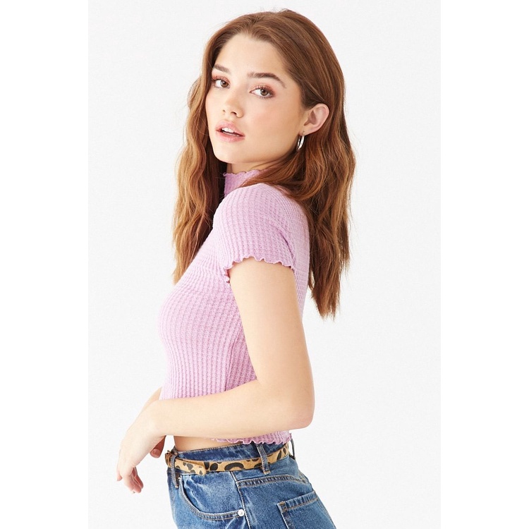 Forever21 Waffle Knit Highneck Top