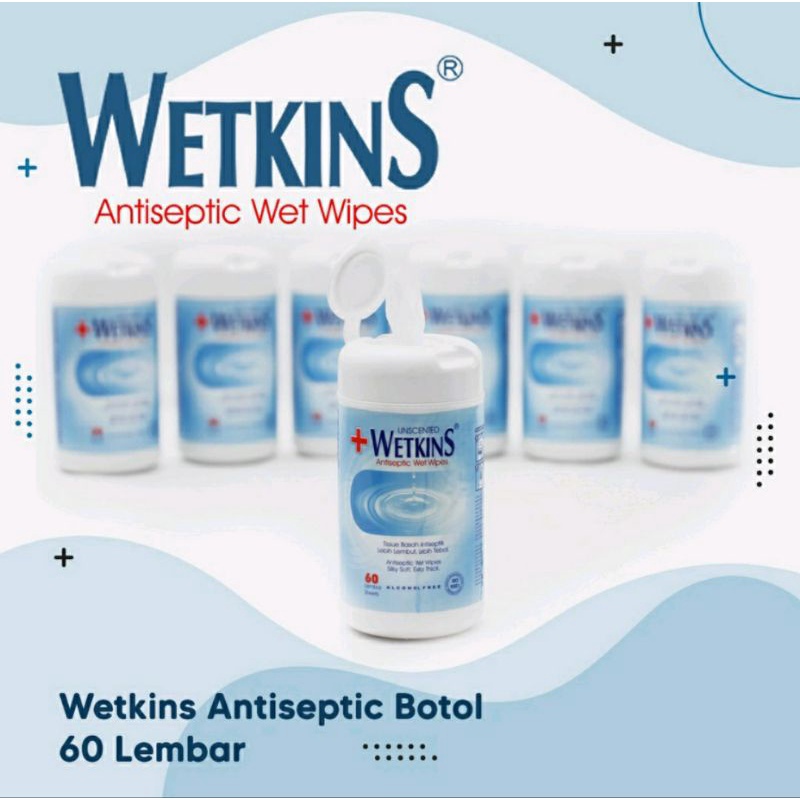 Tissue Basah ANTISEPTIK Wetkins 60s botol