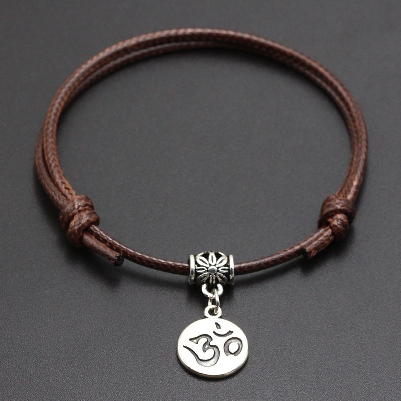 Gelang Handmade Rajarta Bandul Yoga Ohm Omkara Silver