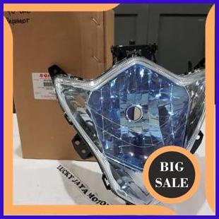 sparepart Reflektor lampu depan head lamp satria fu 2014 Blue Biru Original 140ZZ3