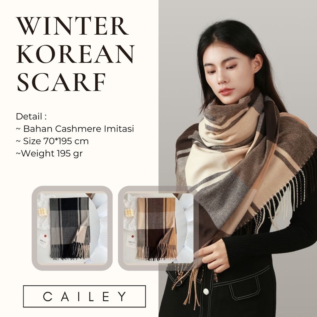 Syal Musim Dingin Spring Autumn Winter Korean Style Cashmere Immitation SC06