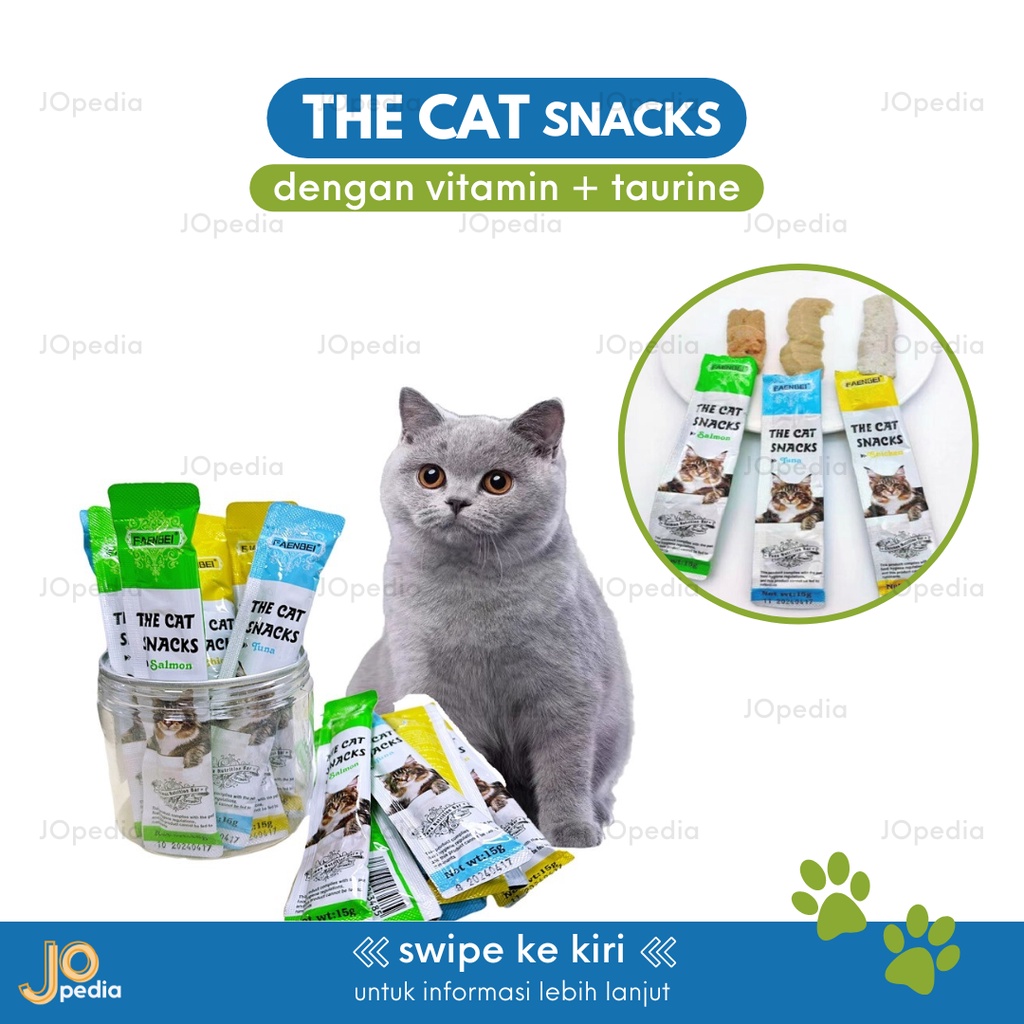 CAT SNACK Kucing Cemilan Makanan Basah Strip Cat Creamy Treats Liquid