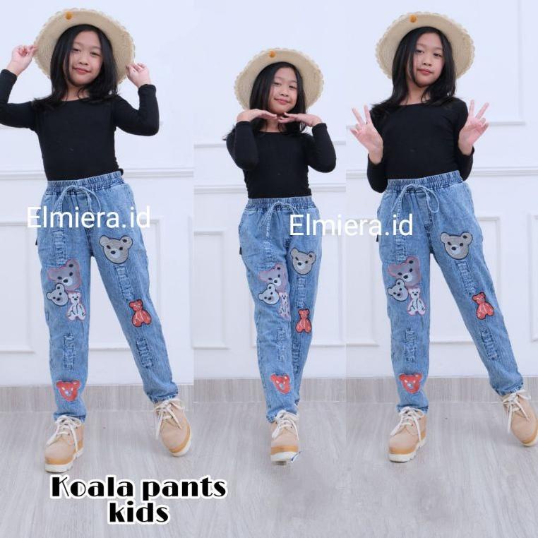 MURAH Celana Anak Jeans Bordir Koala Cempaka Pita