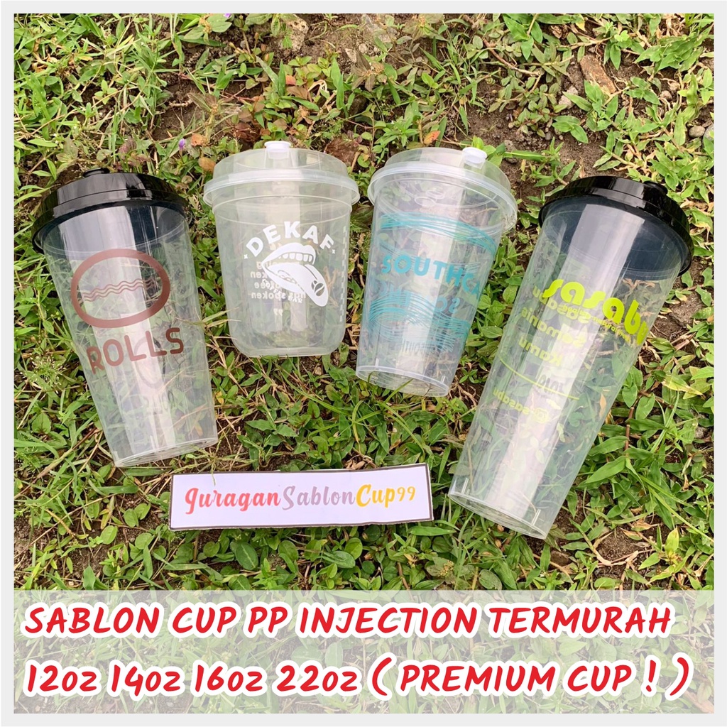 SABLON CUP PP INJECTION 12oz 14oz 16oz 22oz PREMIUM CUP TEBAL TERMURAH SE INDONESIA