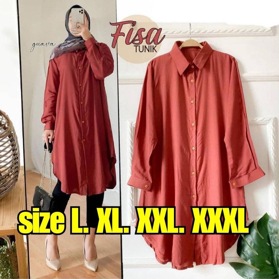 PALING LARIS ATASAN WANITA TUNIK CRINCLE FISA TUNIK SIZE TUNIK JUMBO XXXL LD 130 CM.