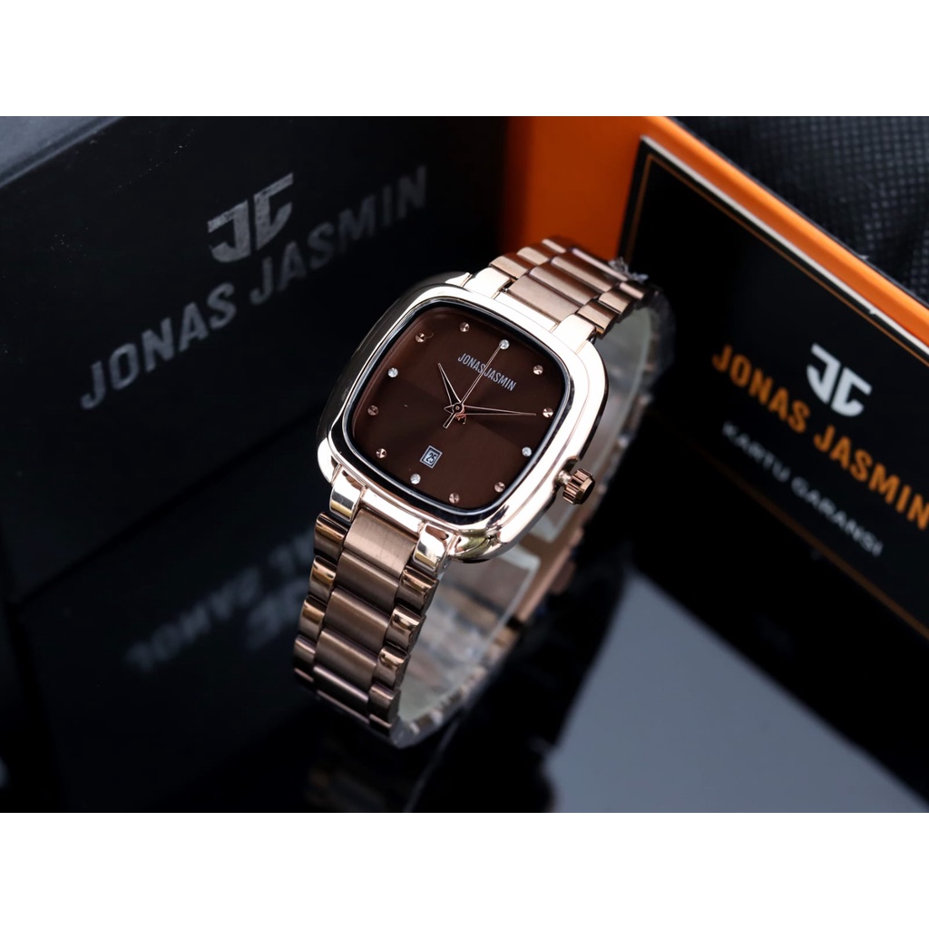 Jam Tangan Wanita Jonas Jasmin 2228 Original Rantai Body Segi Tanggal Aktif