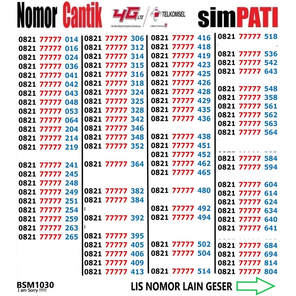 NOMOR CANTIK TELKOMSEL simPATI Cantik Murah Bisa Cod Banyak Pilihan Angka cantik dan hoki  8,88,888,89,99,00,1230Kartu Perdana Nomor Cantik Simpati Murah Rapih 4G LTE - Nomor Cantik Telkomsel - Nomer Cantik Bebas Pilih Bisa COD