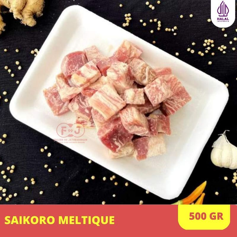 

SAIKORO MELTIQUE BEEF 500gr cube steak premium daging kotak sapi grill bbq Frozen food halal