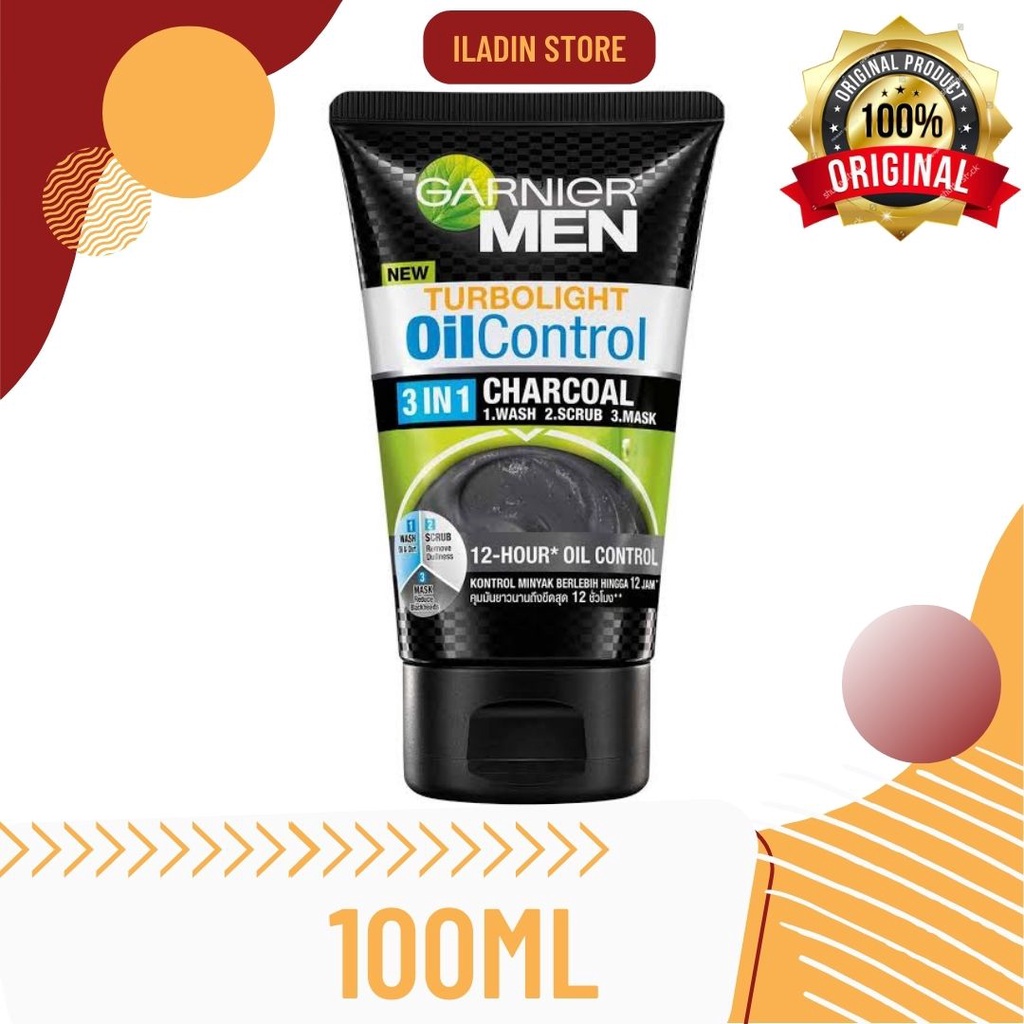 Garnier Men Turbolight Oil 3 in 1 Charcoal 100 ml