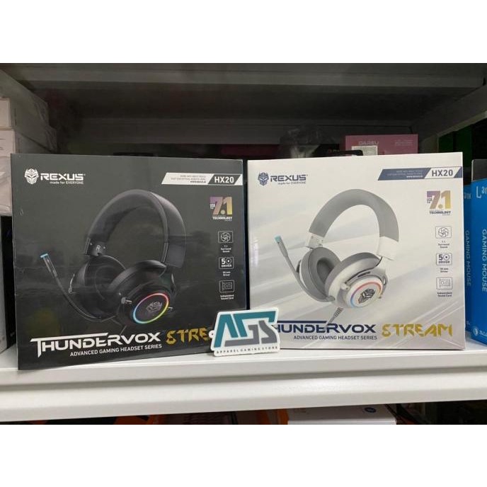 REXUS HX20 USB V.7.1 LED + RGB LIGHT Mic Detachable - GAMING HEADSET