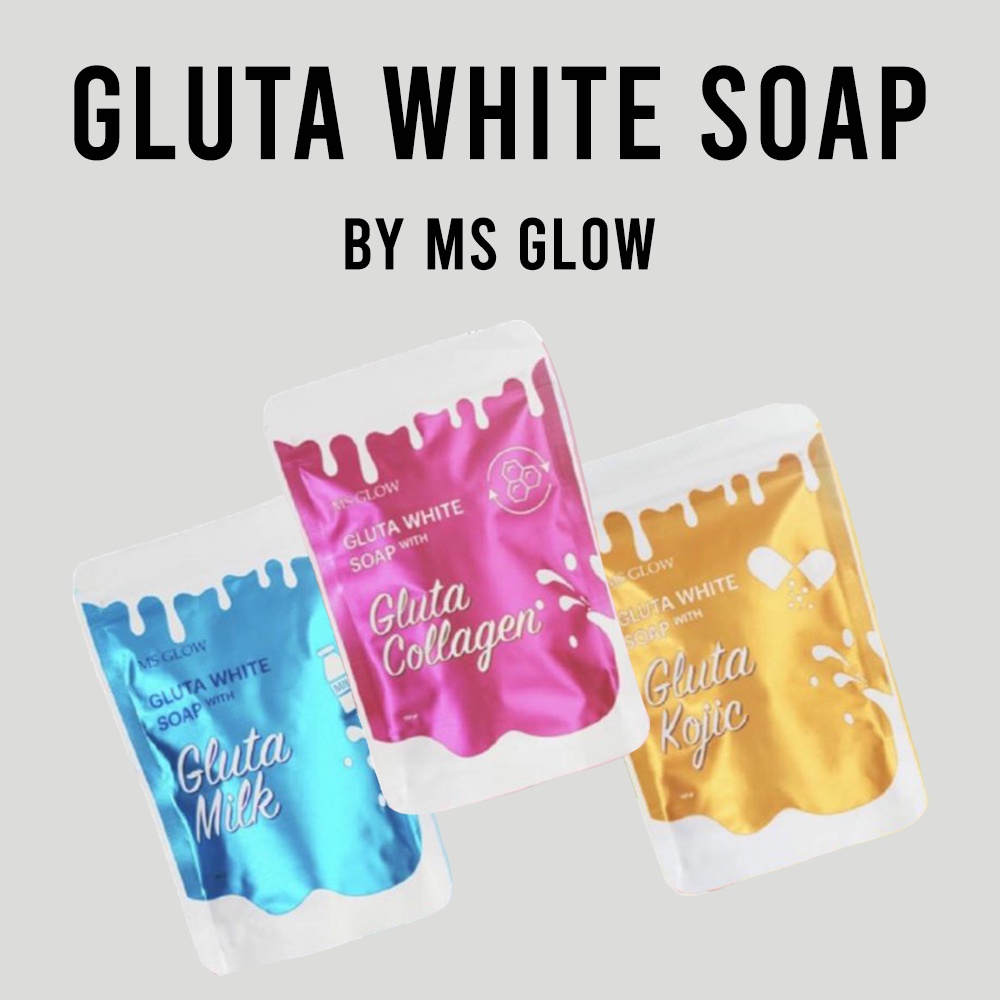 Ms Glow Gluta White Soap Sabun Pemutih Badan MsGlow GLUTA KOJIC - GLUTA MILK - GLUTA COLLAGEN dengan