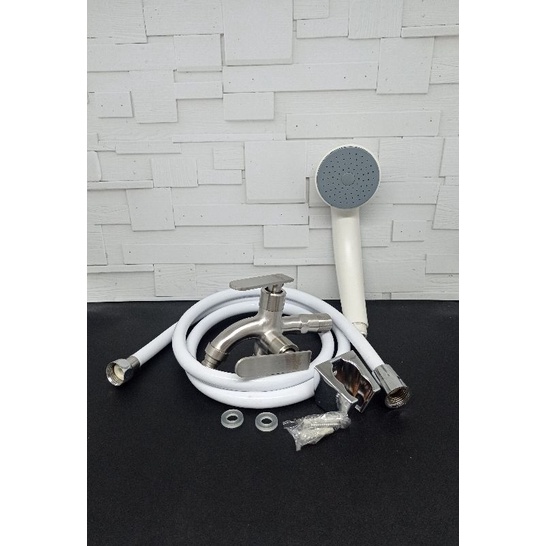 Paket Shower Set Handshower Model Toto + Kran Cabang Stainless Papan